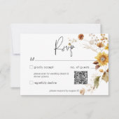 Rustieke delicate Herfst bloemenkrans bruiloft QR- RSVP Kaartje (Voorkant)