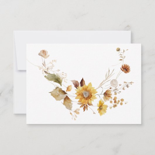 Rustieke delicate Herfst bloemenkrans bruiloft QR- RSVP Kaartje (Achterkant)