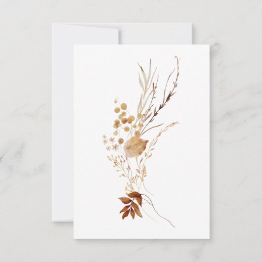 Rustieke delicate Herfst bloemenkrans bruiloft Save The Date (Achterkant)