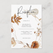 Rustieke delicate Herfst bloemenkrans receptie Informatiekaartje (Voorkant)