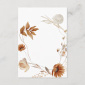 Rustieke delicate Herfst bloemenkrans receptie Informatiekaartje (Achterkant)