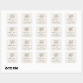 Rustieke Delicate Pompoen Bruiloft Dank Je Vierkante Sticker (Vel)