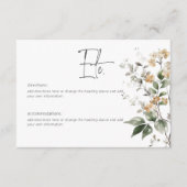 Rustieke delicate Tan Herfst Wildflower Details Informatiekaartje (Voorkant)