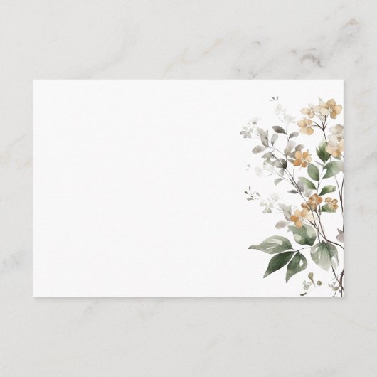 Rustieke delicate Tan Herfst Wildflower Details Informatiekaartje (Achterkant)