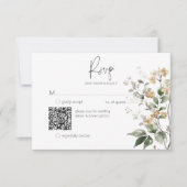 Rustieke delicate Tan Herfst Wildflower QR-code RSVP Kaartje (Voorkant)
