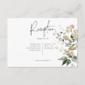 Rustieke delicate Tan Herfst Wildflower Receptie Informatiekaartje (Voorkant)
