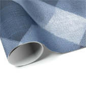 Rustieke denim blauwe boerderij check vervaagde ru cadeaupapier (Rol Hoek)