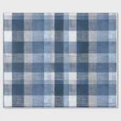 Rustieke denim blauwe boerderij check vervaagde ru cadeaupapier (Vlak)