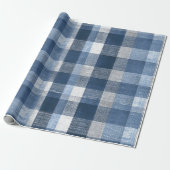 Rustieke denim blauwe boerderij check vervaagde ru cadeaupapier (Uitgerold)