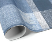 Rustieke denim blauwe boerderij check vervaagde ru cadeaupapier (Rol Hoek)