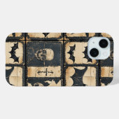 Rustieke denim Halloween patchwork patroon Case-Mate iPhone Case (Achterkant (horizontaal))