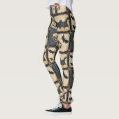 Rustieke denim Halloween patchworkpatroon Leggings (Links)