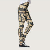 Rustieke denim Halloween patchworkpatroon Leggings (Rechts)
