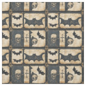 Rustieke denim Halloween patchworkpatroon Stof (Swatch)