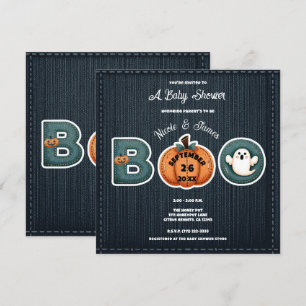 Rustieke denim jeans Pompoen spook BOO Baby Shower Menu