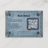 Rustieke Denim Patch Visitekaartje | Donkerblauwe (Achterkant)