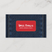 Rustieke denim patch visitekaartje | Donkerblauwe (Voorkant)