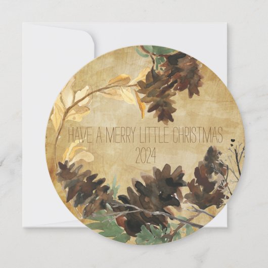 Rustieke Denneappel Chistmas om de Kaart van de (Voorkant)