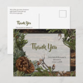 Rustieke Denneappel Trouw Dank Je Briefkaart (Voorkant / Achterkant)
