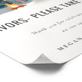 Rustieke dennen Bossen Camping Favors Baby shower Poster (Hoek)