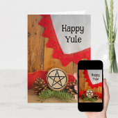 Rustieke dennen Happy Yule Feestdagen Kaart