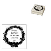 Rustieke dennen krans Feestdagen retour adres Rubberstempel (Gestempeld)