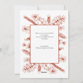 Rustieke dennen rood Lijst elegante foto kerst Feestdagenkaart (Achterkant)