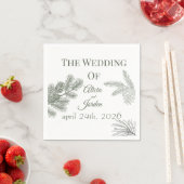 Rustieke dennen tak groen wedding servetten (Insitu)