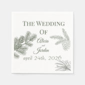 Rustieke dennen tak groen wedding servetten (Voorkant)