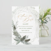 Rustieke dennen Waterverf Save the Date Kaart (Staand voorkant)