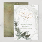 Rustieke dennen Waterverf Save the Date Kaart (Voorkant / Achterkant)