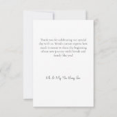 Rustieke dennen winter boeket bruiloft bedankkaart (Achterkant)