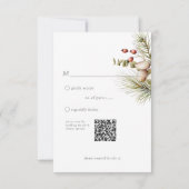 Rustieke dennen winter boeket bruiloft RSVP kaartje (Achterkant)