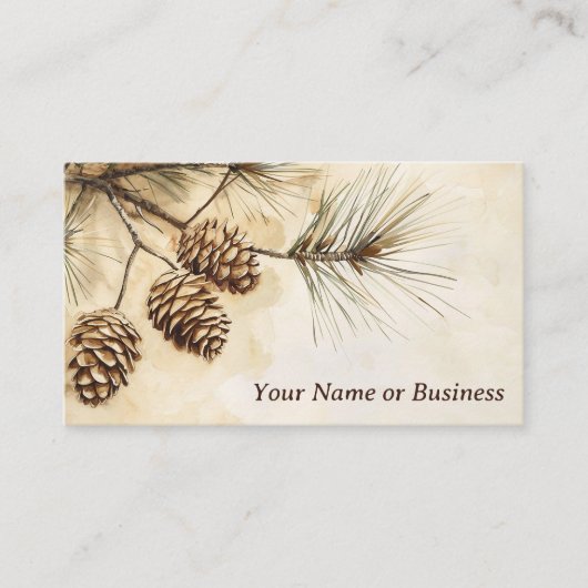 Rustieke dennenappel | Bospijnboomtak Visitekaartje (Voorkant)