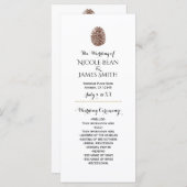 Rustieke dennenappel Elegant eenvoudig huwelijkspr Programmakaart (Voorkant / Achterkant)