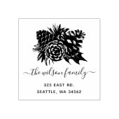 Rustieke dennenappel voor Feestdagen retouradres Rubberstempel (Afrduk)