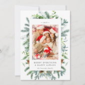 Rustieke dennenbessen foto kerstkaart voor de fees (Voorkant)