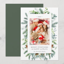 Rustieke dennenbessen foto kerstkaart voor de fees