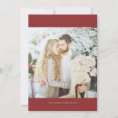 Rustieke dennenbessen winter kerst foto save the date (Achterkant)