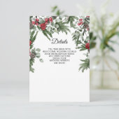 Rustieke dennenbessen Winter Kerstmis bruiloft Informatiekaartje (Staand voorkant)