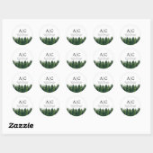 Rustieke dennenbomen aangepast retouradres ronde sticker (Vel)