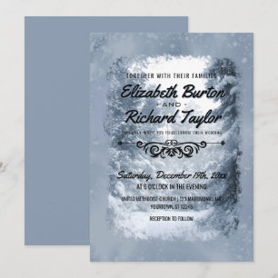 Rustieke dennenbomen Blauwe Winter Wonderland brui Kaart