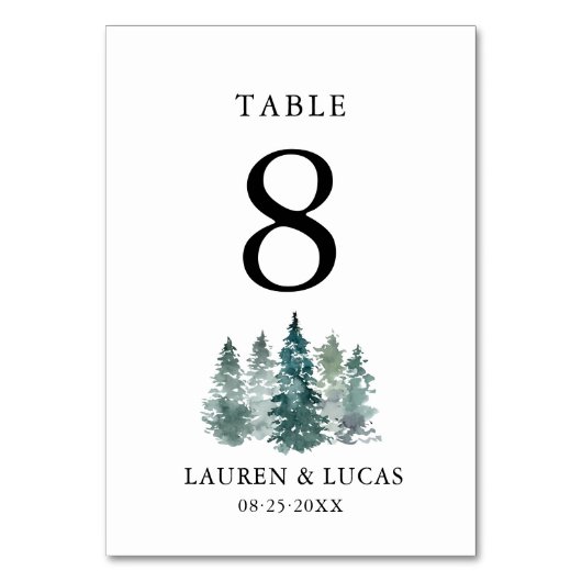 Rustieke dennenbomen bos bos bos bruiloft kaart (Achterkant)