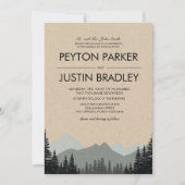 Rustieke dennenbomen bruiloft uitnodiging (Voorkant)