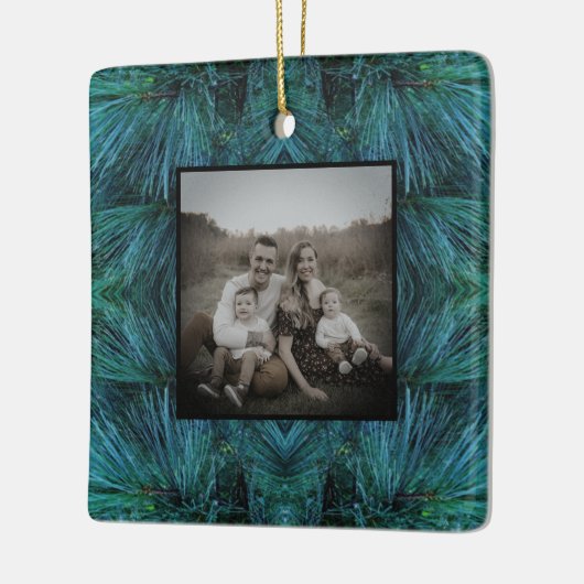 Rustieke dennenbomen dennenbos groen groenblijvend keramisch ornament (Links)