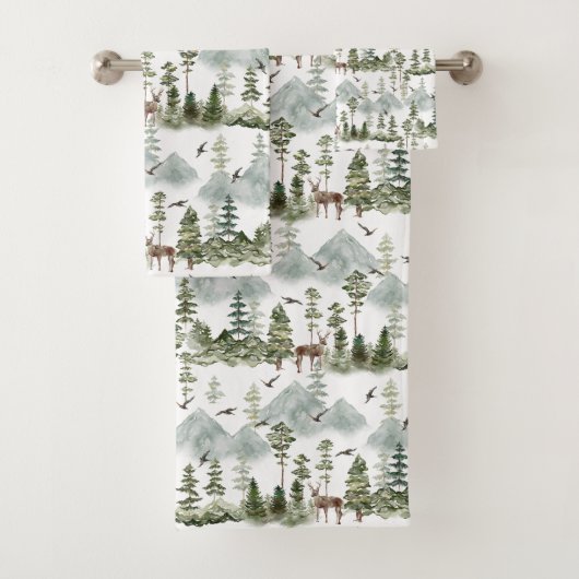 Rustieke dennenbomen Herten Bad Handdoek (Insitu)