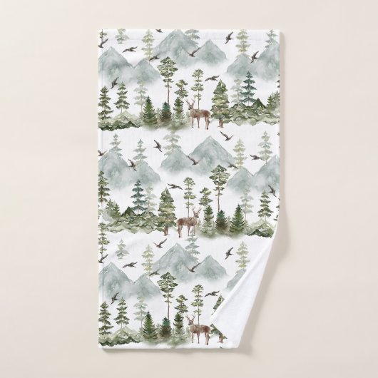 Rustieke dennenbomen Herten Bad Handdoek (Handdoek)