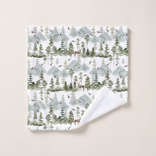 Rustieke dennenbomen Herten Bad Handdoek (Wasdoekje)
