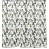 Rustieke dennenbomen patroon douchegordijn (Voorkant)