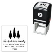 Rustieke dennenbomen retouradres  zelfinktende stempel (In situ)